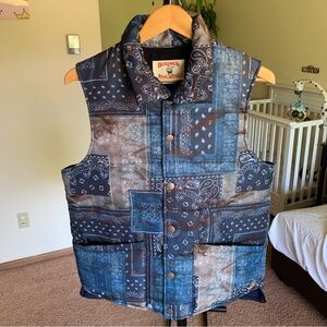 Birdwell | Jackets & Coats | Birdwell Bandana Patchwork Vest Navy